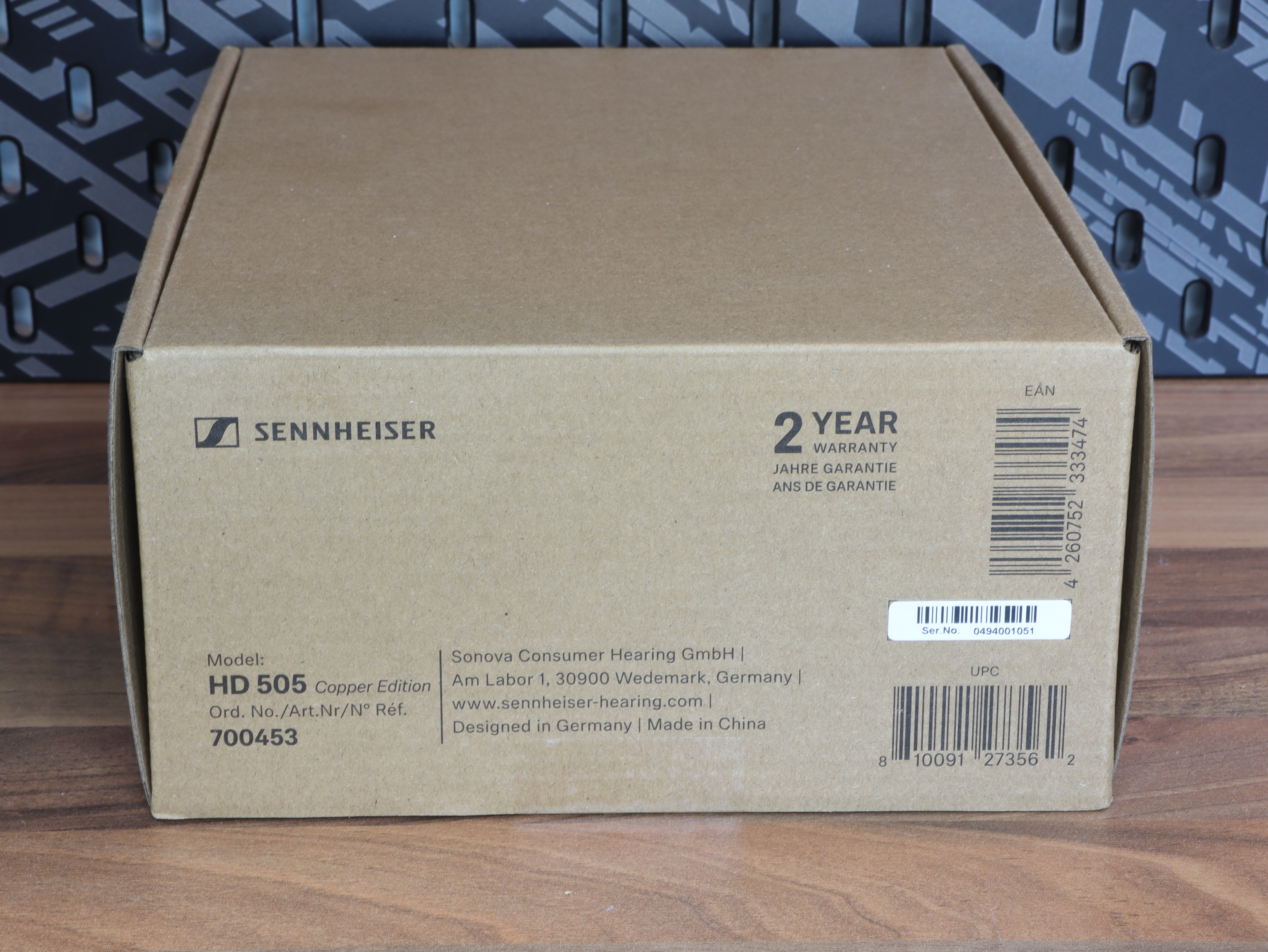 Sennheiser HD 505 Copper headset over ear around ear headphones musik gaming film optimeret transducer.JPG